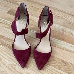 Vince Camuto Deep Red Suede Heels